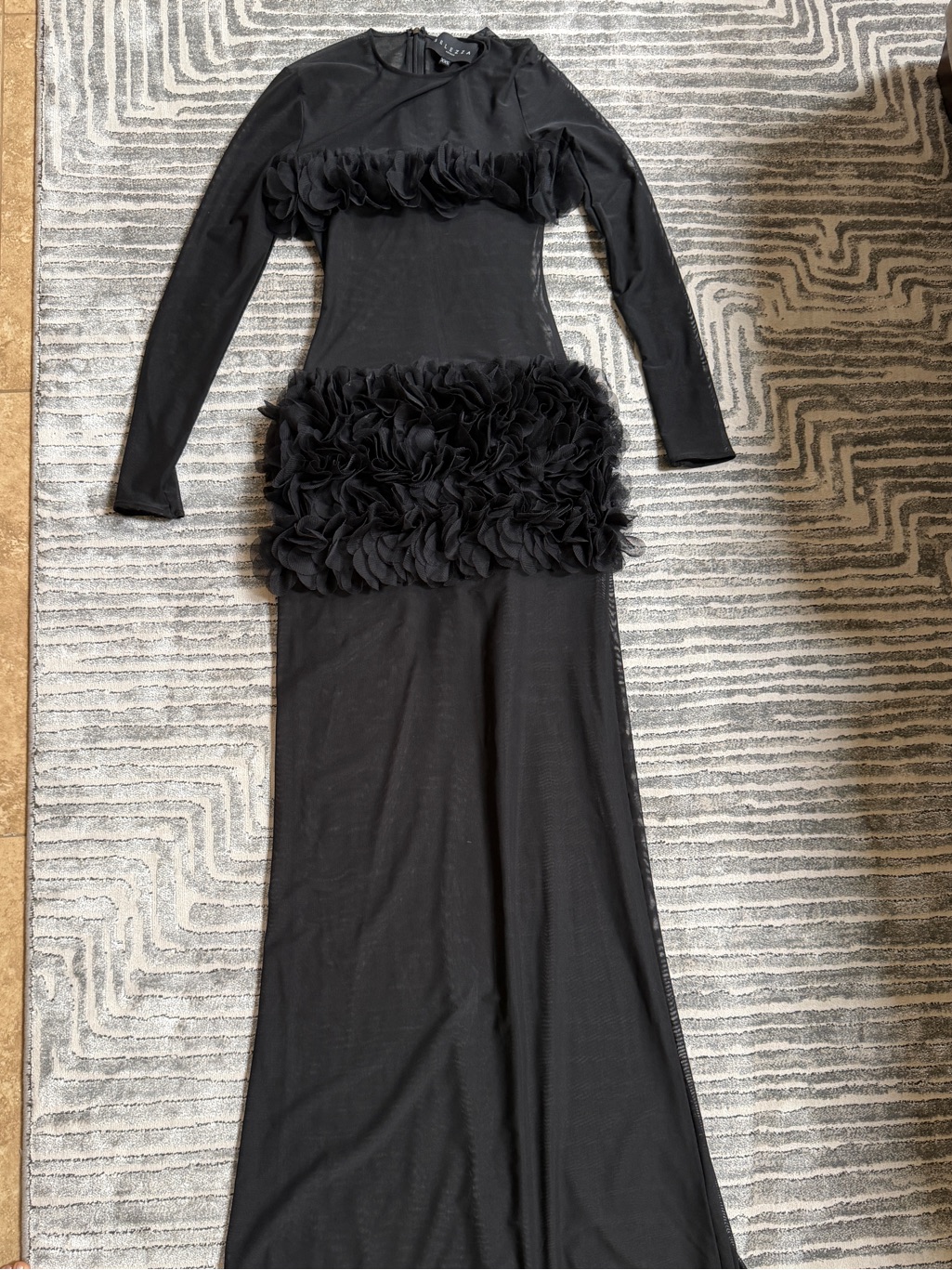 Selezza London Sheer Tulle Maxi Dress Xxs — image 5 of 8
